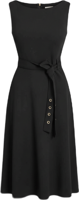 Women's Sleeveless Boat Neck Midi Dress