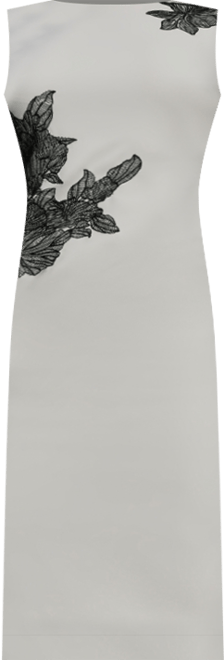 Women's Sleeveless Embroidered Floral Sheath Dress