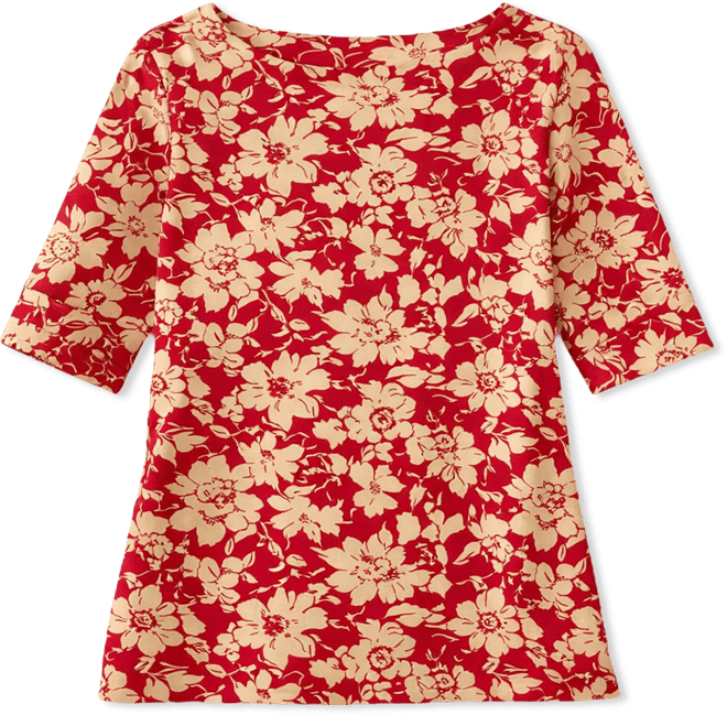 Plus Size Stretch Boat Neck T-Shirt