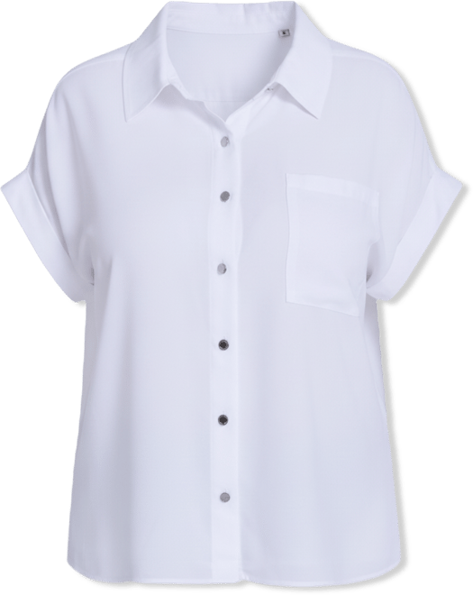 Plus Size Short-Sleeve Camp Button-Down Shirt