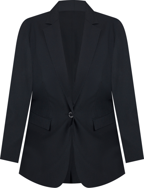 Plus Size One-Button Notch Collar Jacket
