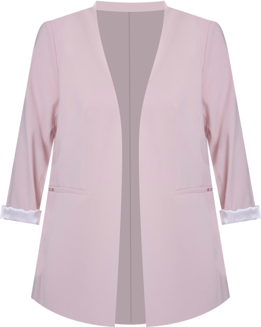 Plus Size Open-Front Notch Collar Jacket