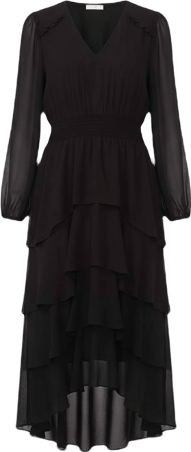 Women's V-Neck Smocked Waist Tiered Dress