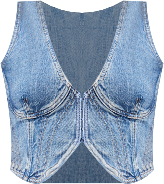 Women's V-Neck Denim Vest Top