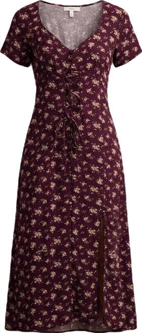 Women's Simone Printed Short-Sleeve Midi Dress