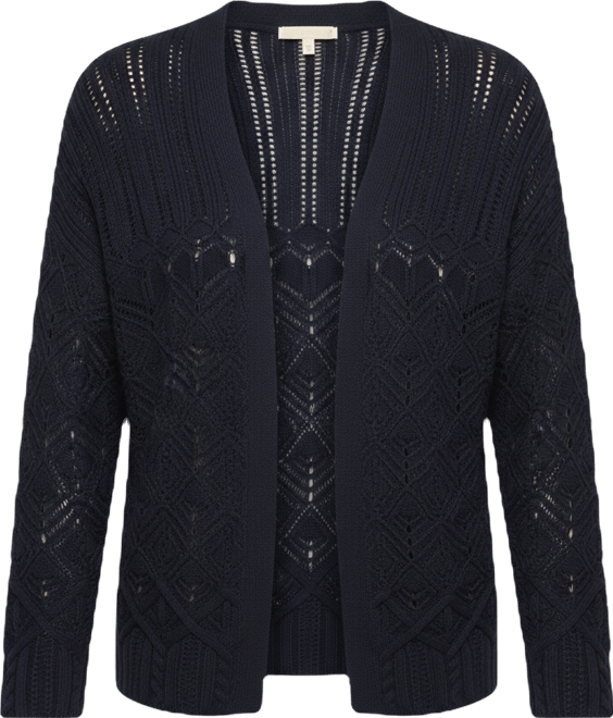 Women's Mixed Stitch Open Front Cardigan Sweater