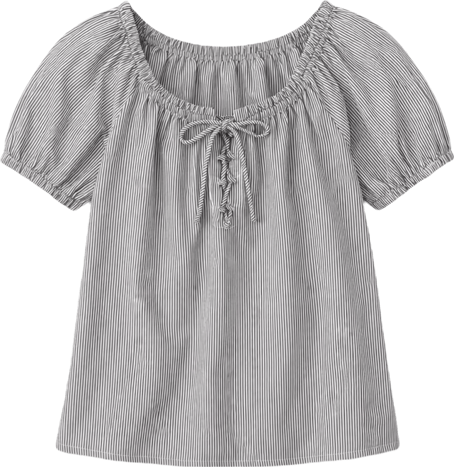 Women's Short-Sleeve Tie Neck Top
