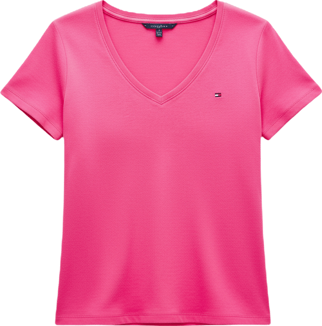 Women's Rib Slim V-Neck Short-Sleeve T-Shirt