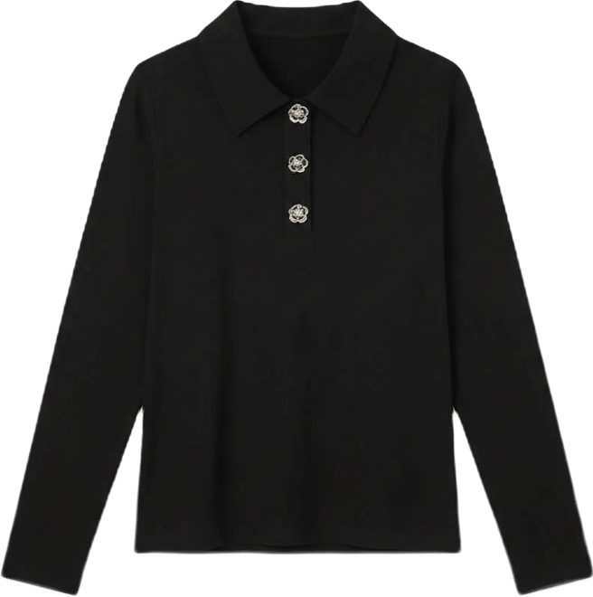 Women's Collared Neck Half Placket Top