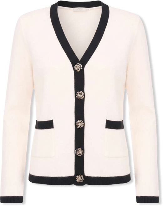 Women's Floral Button Long-Sleeve V-Neck Cardigan