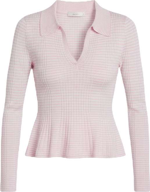 Women's Collared Striped Polo Top