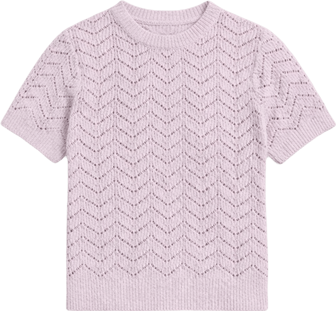 Women's Crewneck Oversized Zig Zag Sweater
