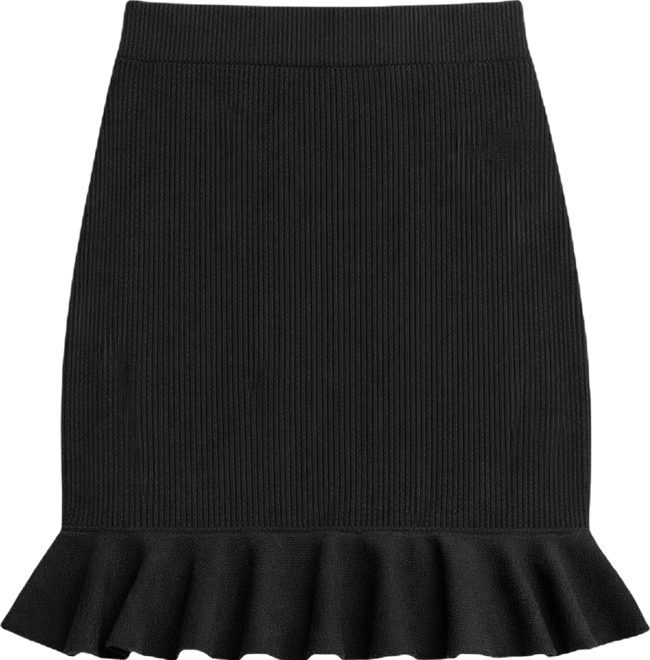 Women's Ruffle Hem Pull-On Sweater Skirt