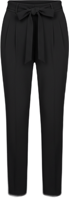 Women's Mid-Rise Tie-Waist Pleated Straight Leg Pants
