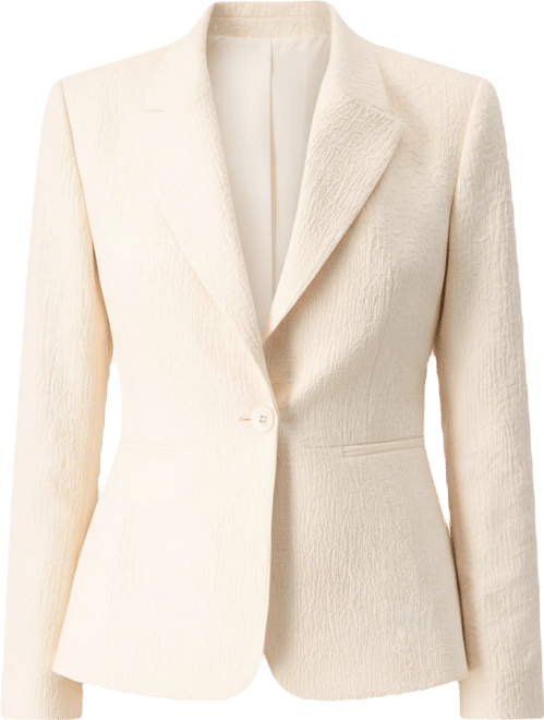 Women's Single-Breasted Textured Tailored Blazer
