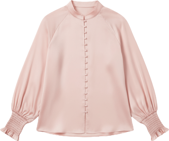 Women's Straight Blouse with Mandarin Collar