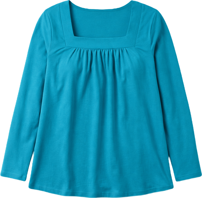 Women's Square Neck Pleated Tunic