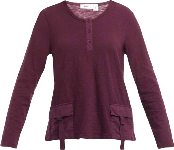 Women's U Neck Button Placket Tee