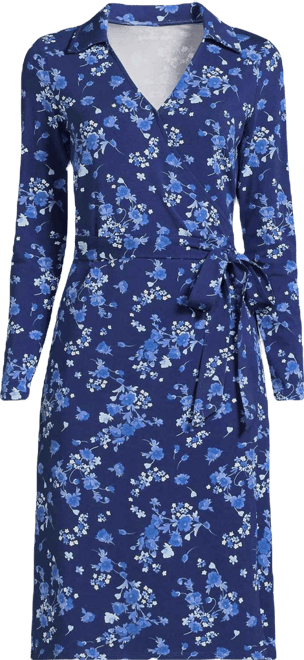 Women's Cotton Modal Collared Wrap Dress