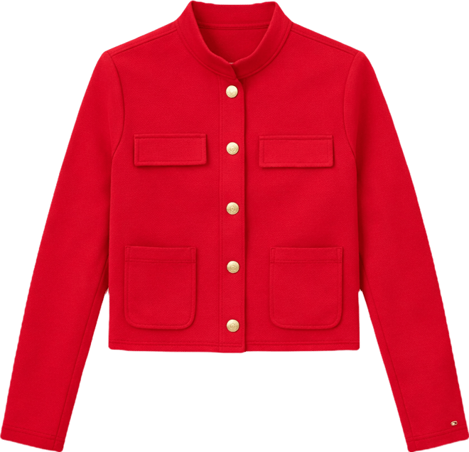 Women's Ponte Novelty Band Collar Jacket