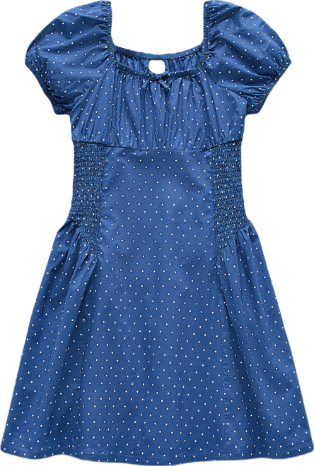 Thereabouts Little & Big Kid Girls Short Sleeve Puffed Empire Waist Dress,  Color: Navy Dot - JCPenney