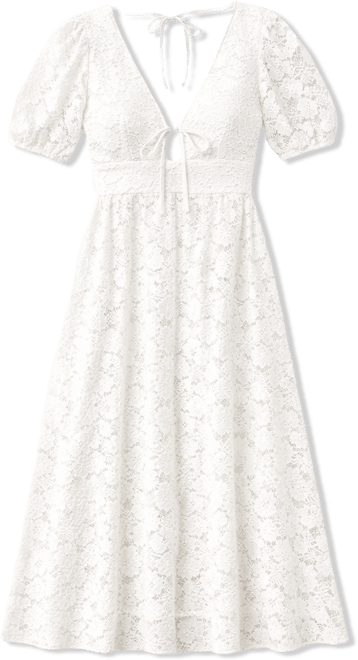 B. Smart Womens Juniors Midi V Neck A-Line Dress, Color: White - JCPenney