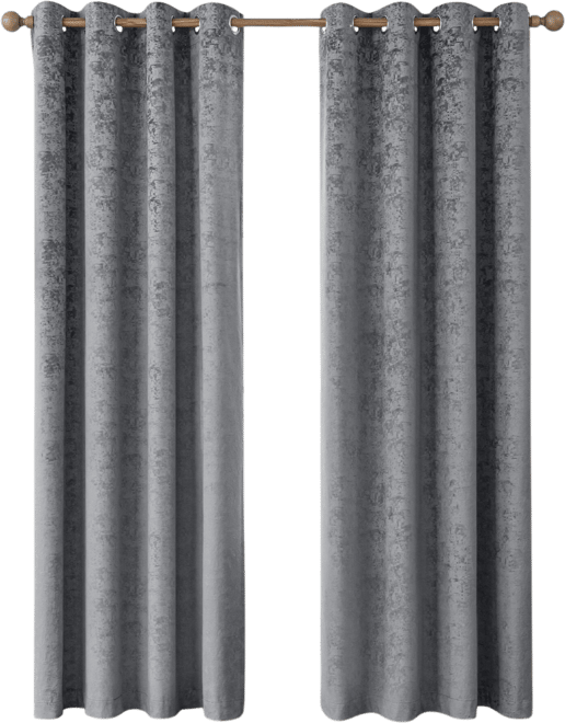 Fleece Textured Light Filtering Grommet Curtains Pair, 52"Wx108"L