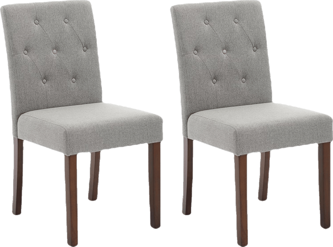 Upholstered Dining Chairs Set of 2, Tufted Parsons Kitchen Chair with Wood Legs