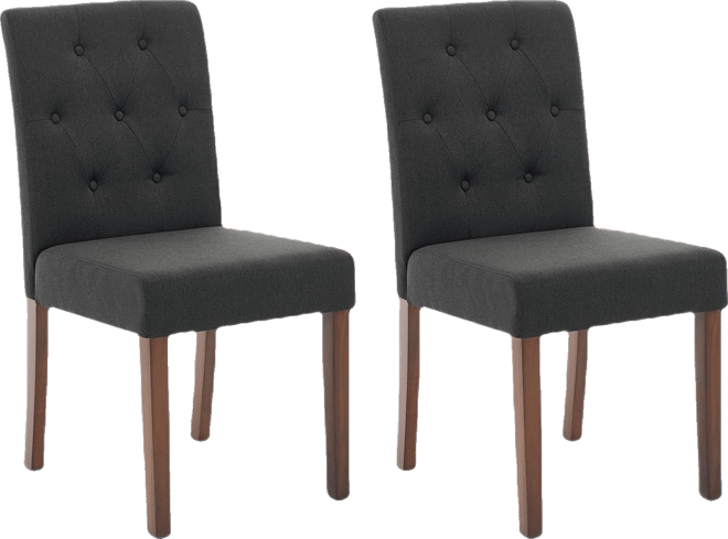 Upholstered Dining Chairs Set of 2, Tufted Parsons Kitchen Chair with Wood Legs