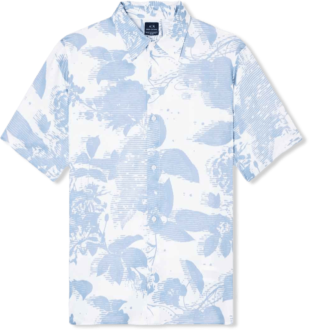 Men's Short Sleeve Viscose Geo Print Woven Shirt