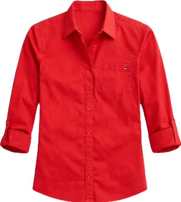 Women's Classic Poplin Roll-Tab Long-Sleeve Shirt