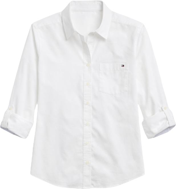 Women's Classic Poplin Roll-Tab Long-Sleeve Shirt