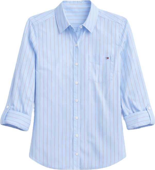 Women's Classic Poplin Roll-Tab Long-Sleeve Shirt