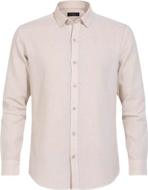 Men's Beige Basic Oxford Shirt