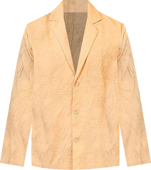 Men's Buff Beige Quad-Tactile Oversized Shirt.