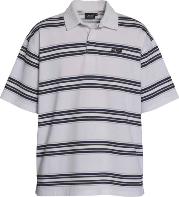 Men's Striped Short-Sleeve Polo Shirt