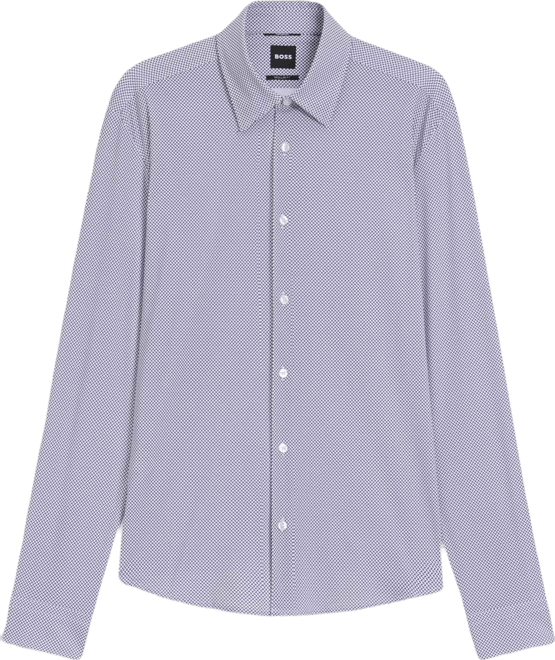 Boss by  Men's Printed Performance-Stretch Regular-Fit Dress Shirt