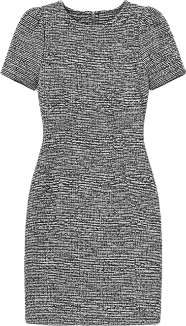 Women's Tweed Short-sleeve Sheath Mini Dress