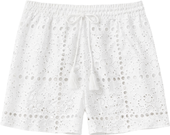 Women's Eyelet Openwork Dot Beach Shorts
