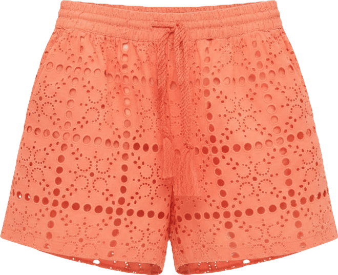 Women's Eyelet Openwork Dot Beach Shorts