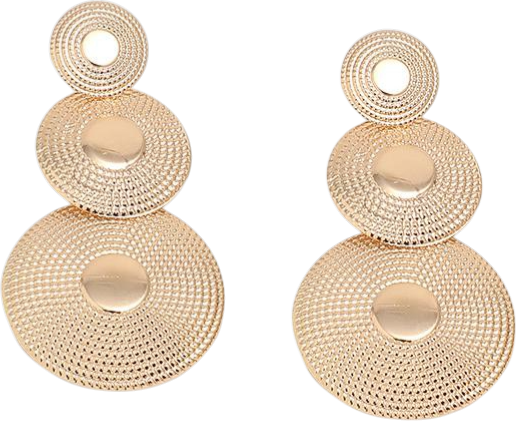 Women's Green Circular Drop Earrings