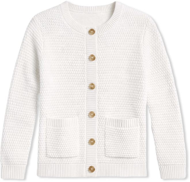 Petite Textured Stitch Crewneck Cardigan, Macy's Exclusive
