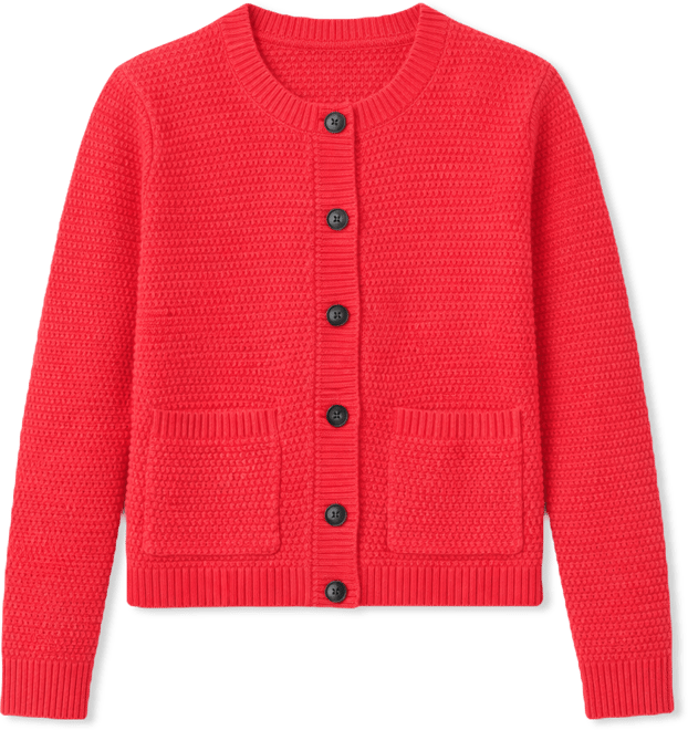 Petite Textured Stitch Crewneck Cardigan, Macy's Exclusive