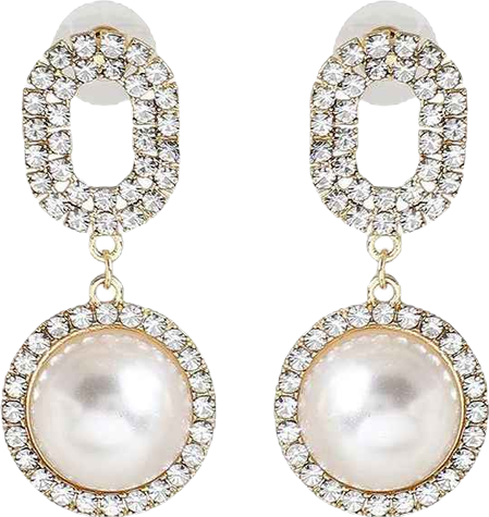 Women's Gold Embellished Snowball Drop Earrings