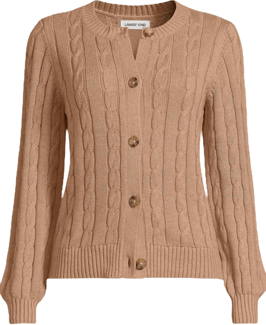 Women's Drifter Classic Cable Crew Neck Cardigan Sweater