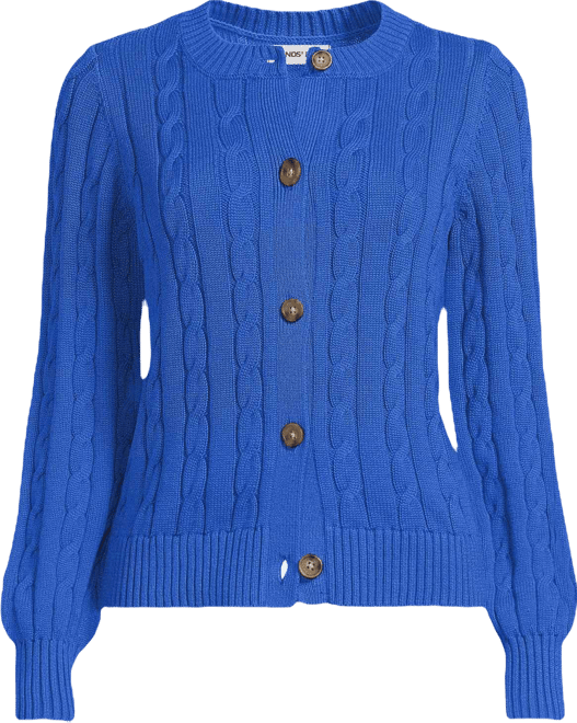 Women's Drifter Classic Cable Crew Neck Cardigan Sweater