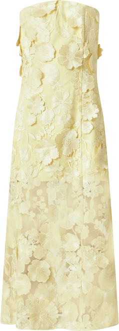 Women's Strapless Floral Embroidered Maxi Dress