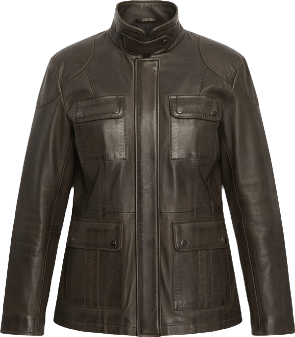 Women's Utility Style Leather Jacket