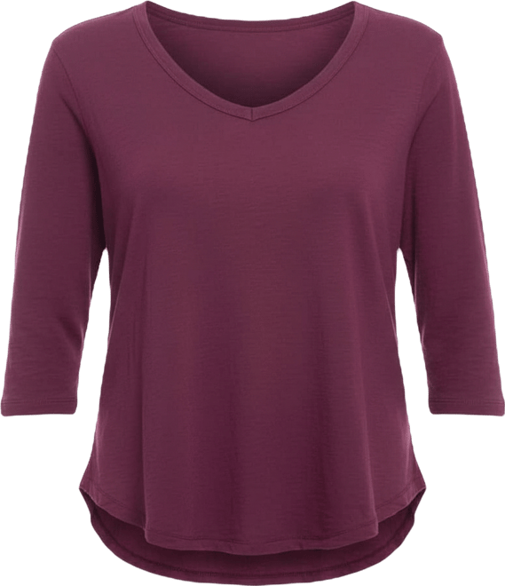 Women's 3/4 Sleeve V-Neck Shirttail Tee