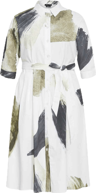 Women's Angel Print Shirt Dress